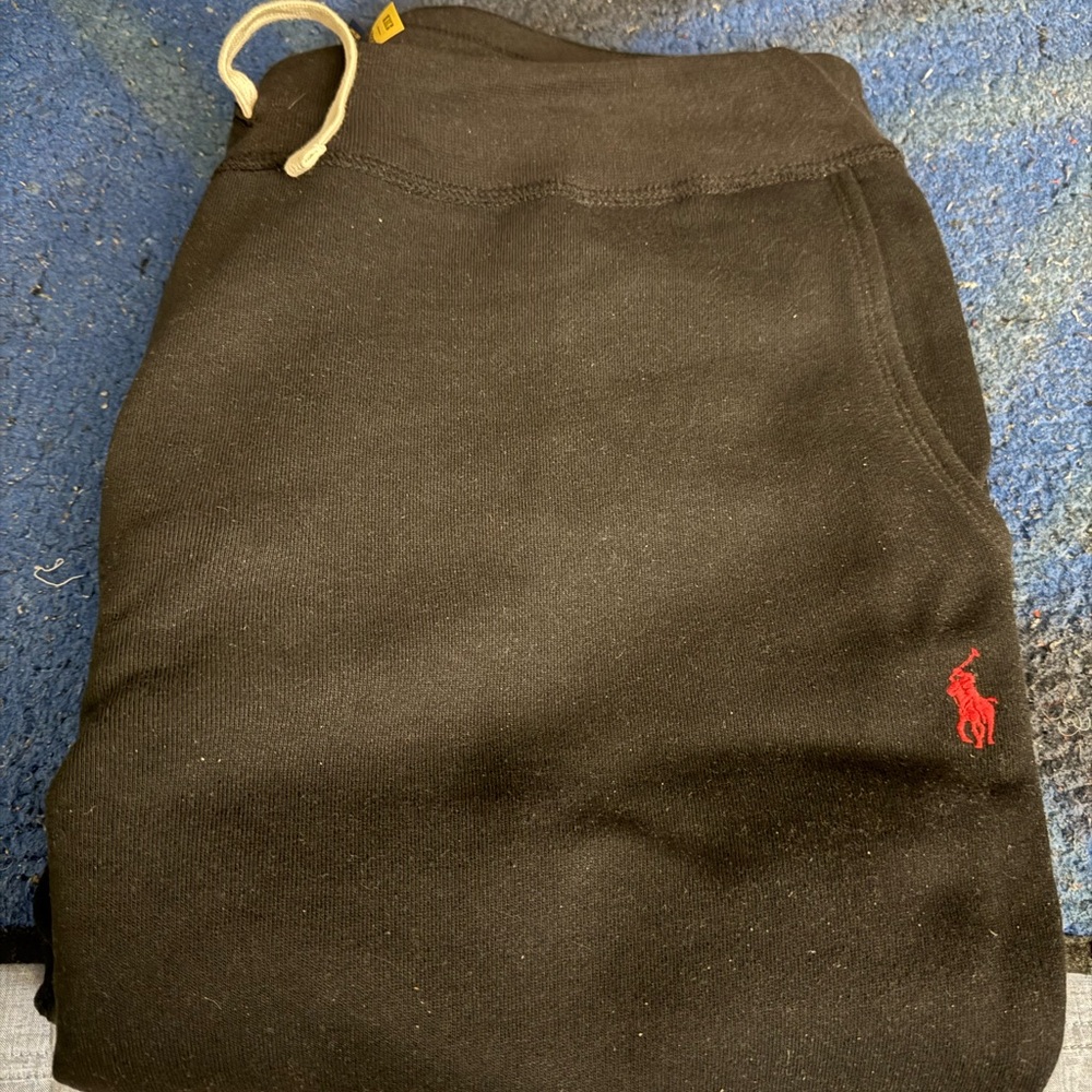 Polo Ralph Lauren Black Sweatpants with Red Logo